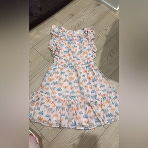 Crewcuts Butterfly Print Dress with Ruffle Sleeves